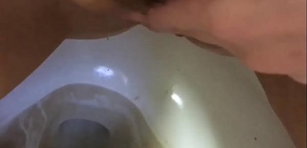  Stare at my pretty feet and pussy while on toilet